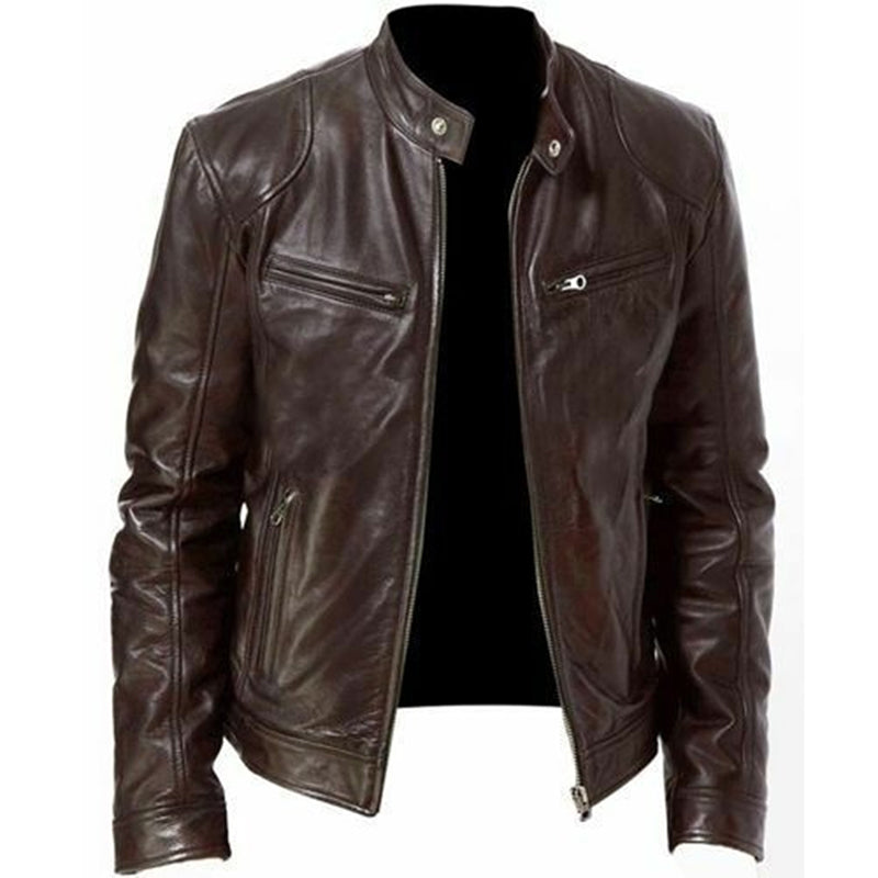 PU Leather Jacket Slim Leather Jacket Image