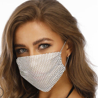 Novelty Fishnet-shaped Star Rhinestone Face Mask Image