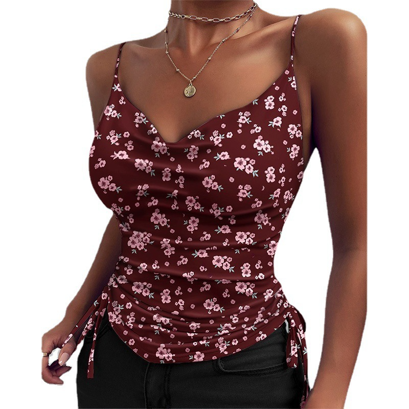 Spaghetti Strap Tops V-neck Camisole Shirts Women Summer Clothes Image