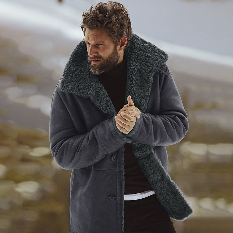 Warm mid-length men's coat Image