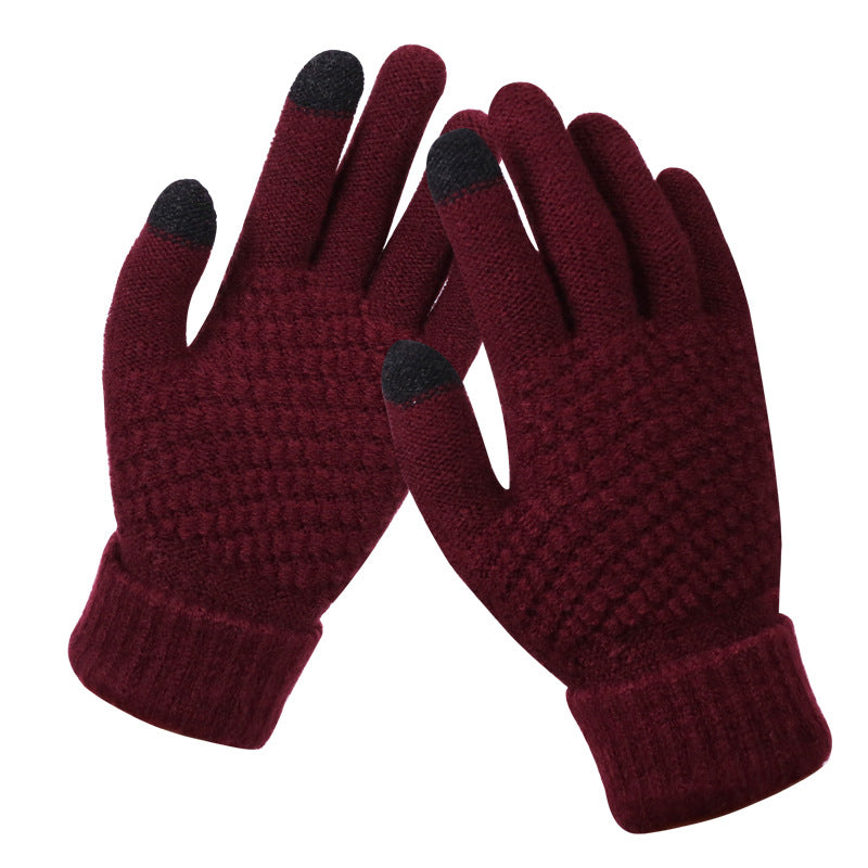 Couple knitted gloves touch screen gloves Image