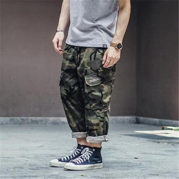 Men Fashion Streetwear Pants Mens Jogger Camo Harem Pants Street Style Youth Casual Camouflage Slim Fit Ankle Trousers Male Image