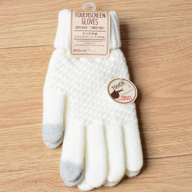 Knit Gloves Ladies Jacquard Touch Screen Warm Fashion Winter Gloves Image