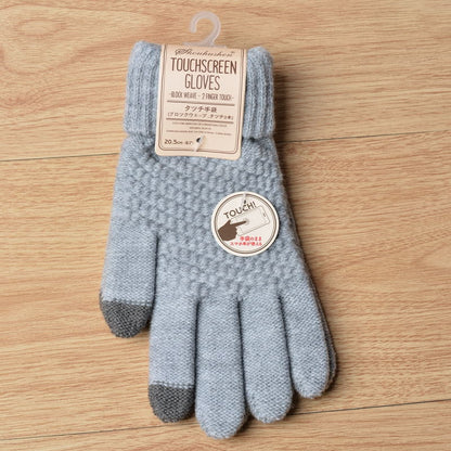 Knit Gloves Ladies Jacquard Touch Screen Warm Fashion Winter Gloves