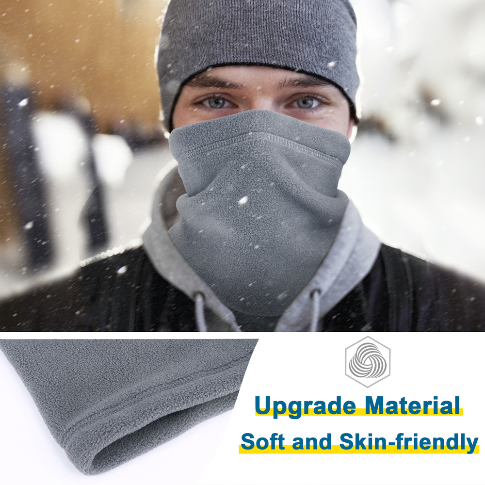 Winter Windproof Scarves Fleece Tube Scarf Mask Soft Half Face Cover SKi Snowboard Neck Warmer Gaiter Fashion Women Men Winter Fleece Face Mask Scarf Balaclava Neck Warmer Image