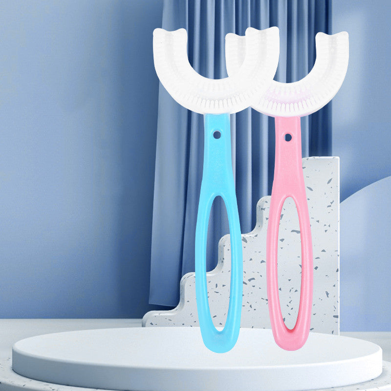 Children's U-shaped Food Grade Soft Rubber Toothbrush Image