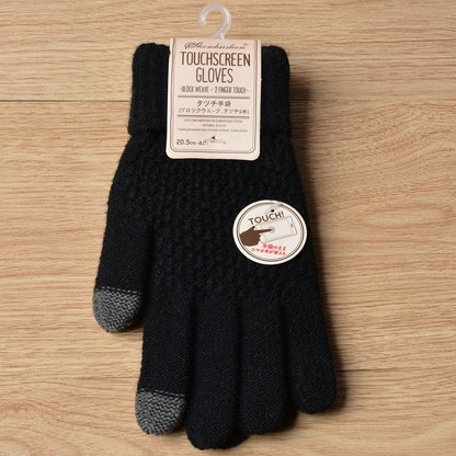 Knit Gloves Ladies Jacquard Touch Screen Warm Fashion Winter Gloves