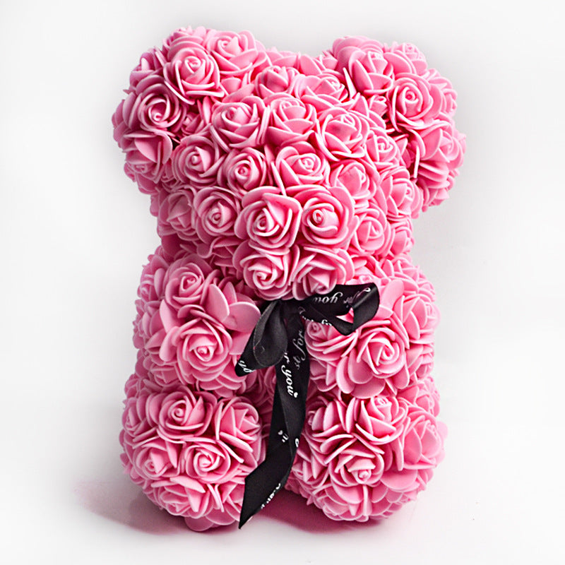 Valentine's Day Gift Rose Bear Eternal Flower Rose Teddy Bear PE Foam Bear 25cm Valentines Day Image