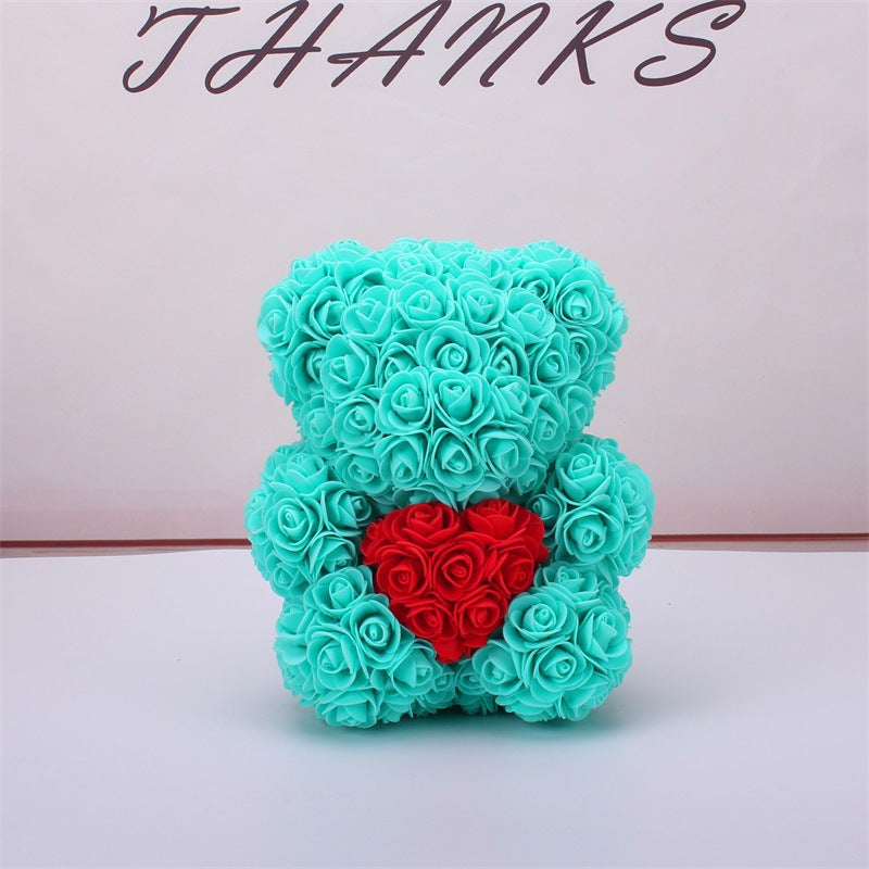 Valentine's Day Gift Rose Bear Eternal Flower Rose Teddy Bear PE Foam Bear 25cm Valentines Day Image