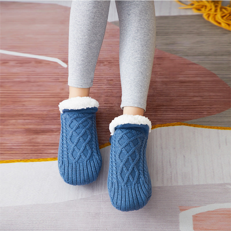 Winter Woolen Socks Women Thicken Warm Home Bedroom Socks Slippers Men Non-slip Foot Warmer Snow Socks Calcetines Mujer Image