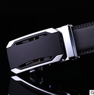 Men's leather factory direct belt buckle leather belt men's automatic belt belt wholesale business Image