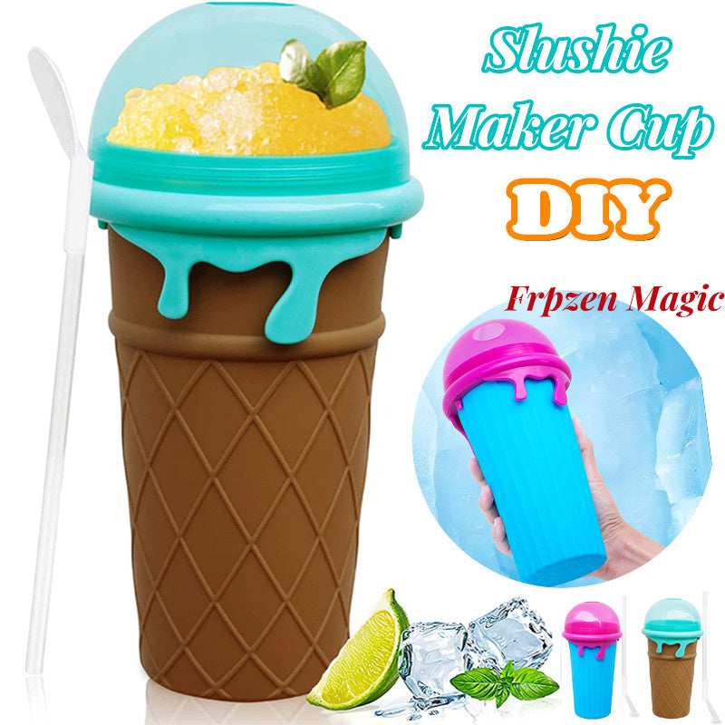 500ml Large Capacity Slushy Cup Summer Squeeze Homemade Juice Water Bottle Quick-Frozen Smoothie Sand Cup Pinch Fast Cooling Magic Ice Cream Slushy Maker Beker Kitchen Gadgets Image