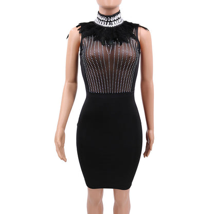 Bandage beads evening dress