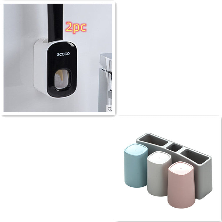 Wall Mounted Automatic Toothpaste Holder Bathroom Accessories Set Dispenser Image