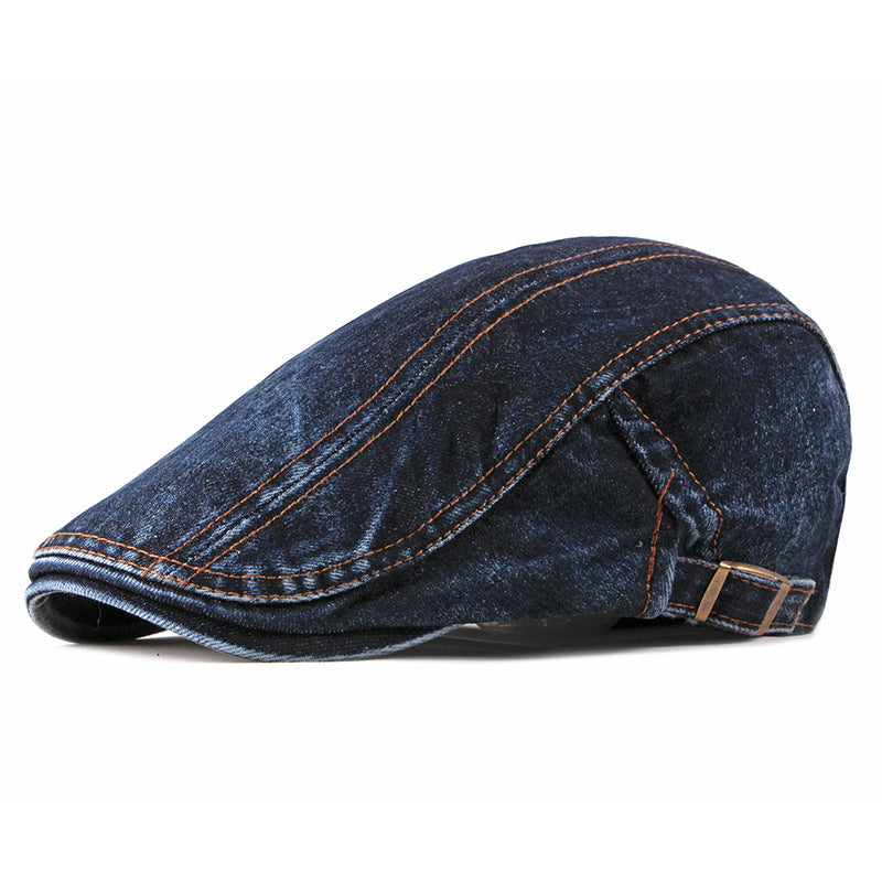 Fashion Wash Denim Beret Men Image