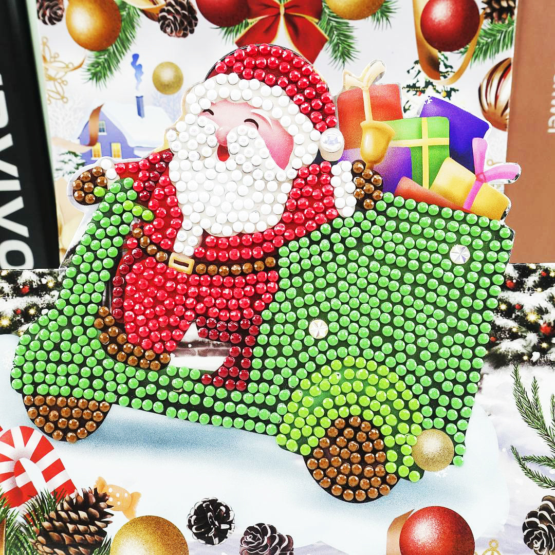 Christmas DIY Diamond Painting Greeting Cards 5D Cartoon Birthday Postcards Kids Festival Embroidery Greet Cards Gifts Image