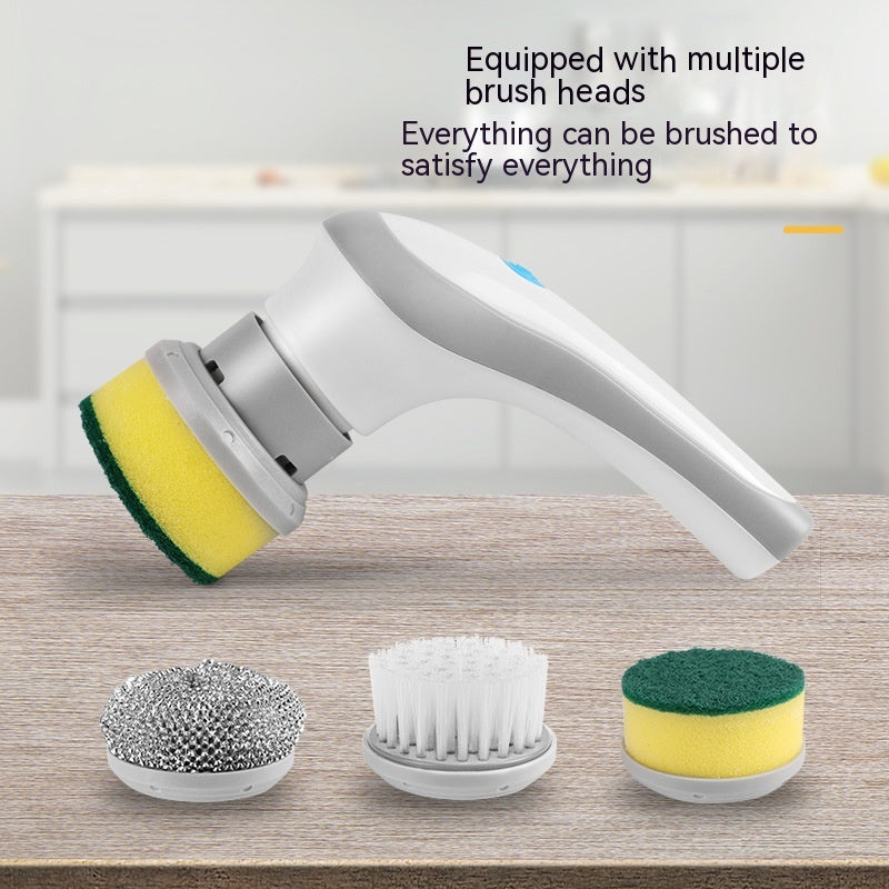 Electric Cleaning Brush 4 In 1 Spinning Scrubber Handheld Electric Cordless Cleaning Brush Portable Image