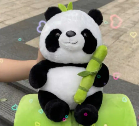 Simulated Bamboo Tube Flower Panda Pillow Image