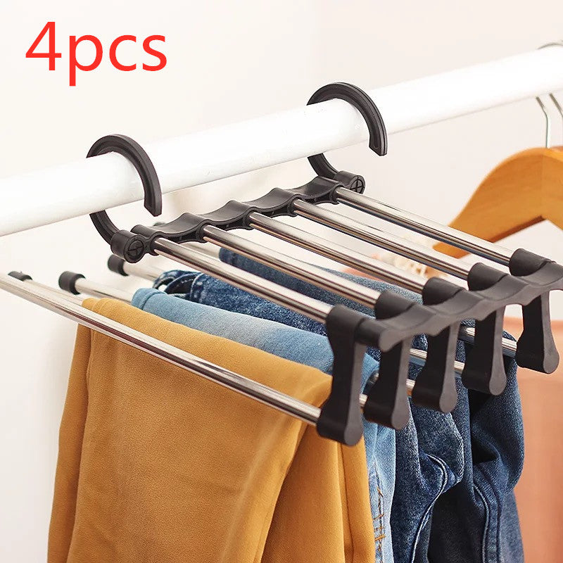 Telescopic Folding Multifunctional Pants Rack Pants Hanger Household Image