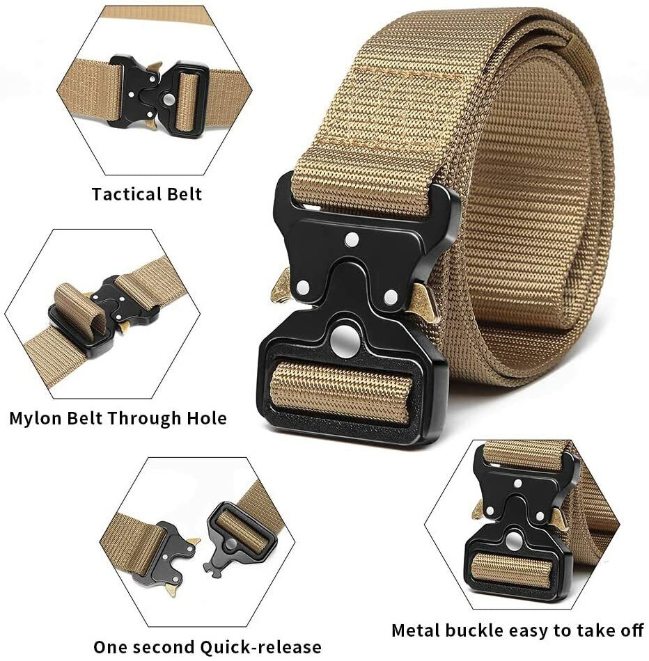 PREMIUM Men Casual Military Belt Tactical Waistband Rescue Rigger Nylon Belt USA Image