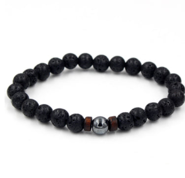 Personality Men's Black Volcanic Stone Bracelet Image