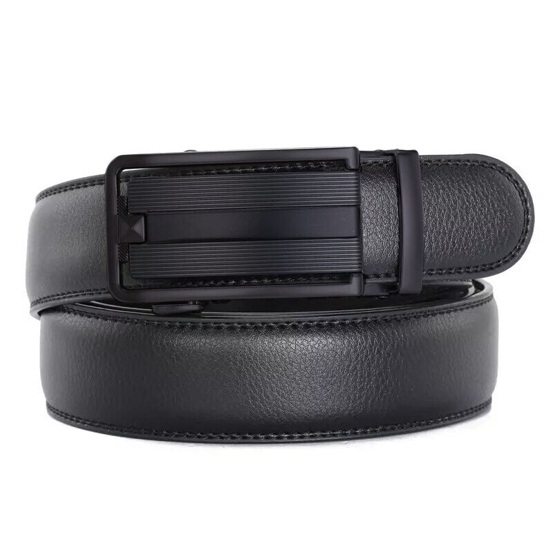 Microfiber Leather Mens Ratchet Belt Belts For Men Adjustable Automatic Buckle Image