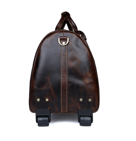 Large Capacity Cowhide Trolley Travel Bag Image