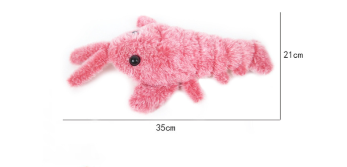 Pet Toys Electric Jumping Shrimp USB Charging Simulation Lobster Funny Cat Plush Pets Toy Image