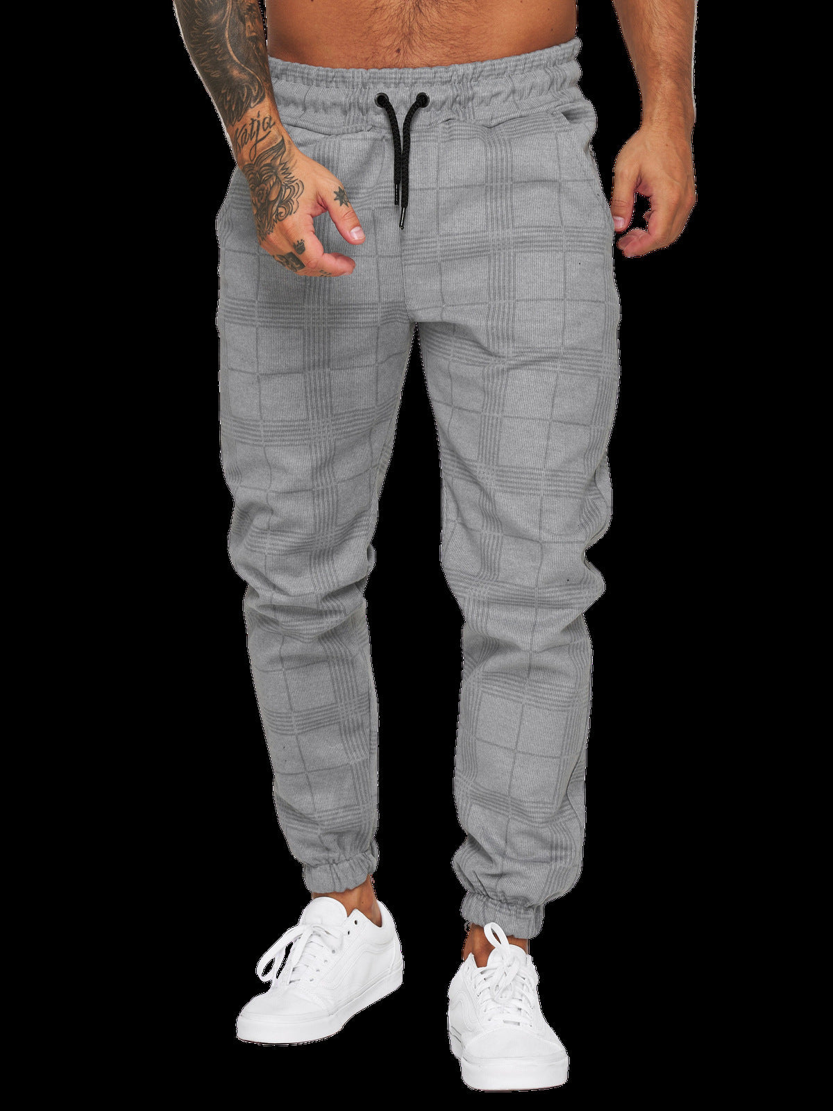 Checkered 3D Digital Print Casual Pants Image