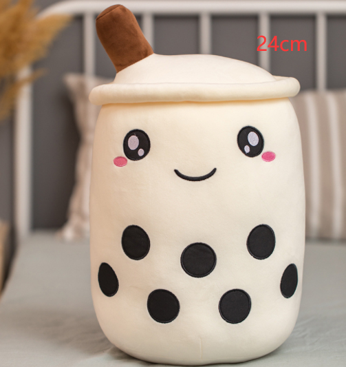 Cute Fruit Drink Plush Stuffed Soft Strawberry Milk Tea Plush Boba Tea Cup Toy Bubble Tea Pillow Cushion Kids Gift Image