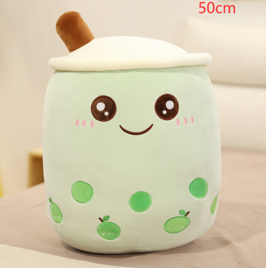 Cute Fruit Drink Plush Stuffed Soft Strawberry Milk Tea Plush Boba Tea Cup Toy Bubble Tea Pillow Cushion Kids Gift Image