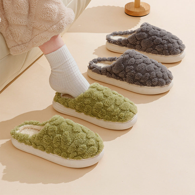 Soft Plush Slippers Women Men Cozy Fluffy Fleece House Shoes Winter Warm Slip On Floor Bedroom Slippers Image