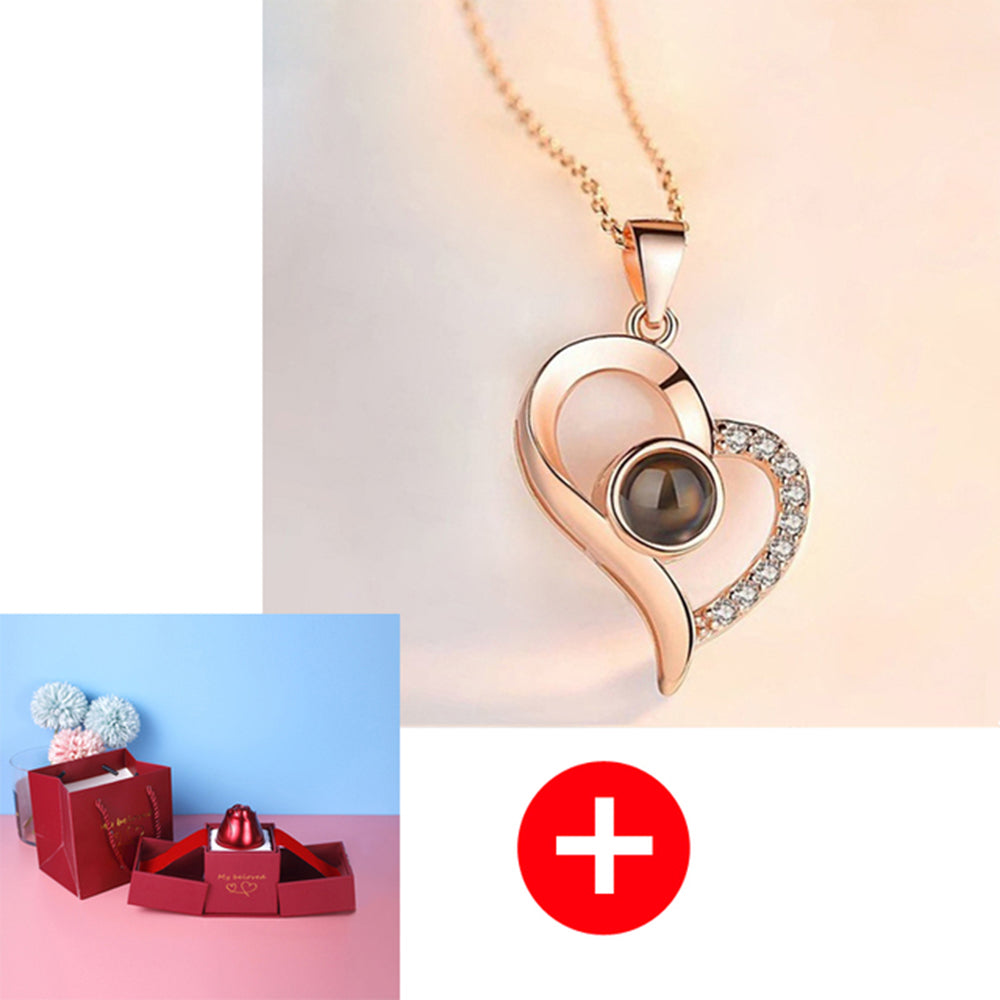 2023 Hot Valentine's Day Gifts Metal Rose Jewelry Gift Box Necklace For Wedding Girlfriend Necklace Gifts Image