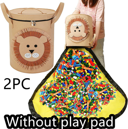 Felt Storage Bag Toy Play Mat 2 In 1 Pull Rope