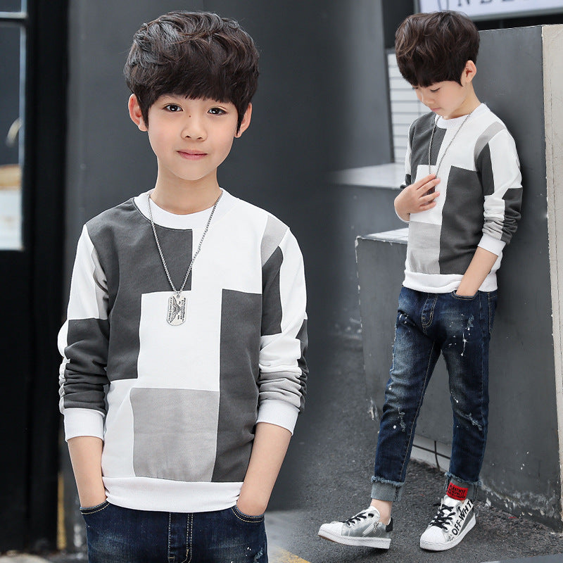 Boys' Autumn Long-sleeved T-shirts For Big Boys And Girls Image