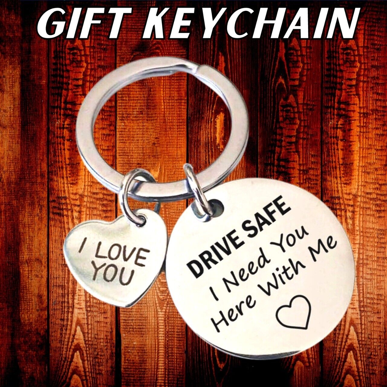 Boyfriend Husband Dad Couples Birthday Gifts Keychain Love Keyring - Drive Safe Image