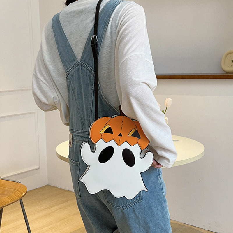 Halloween Shouder Bags Creative 3D Cartoon Pumpkin Ghost Design Cute Bags Women Cell Phone Purses Novelty Personalized Candy Crossbody Bags Image