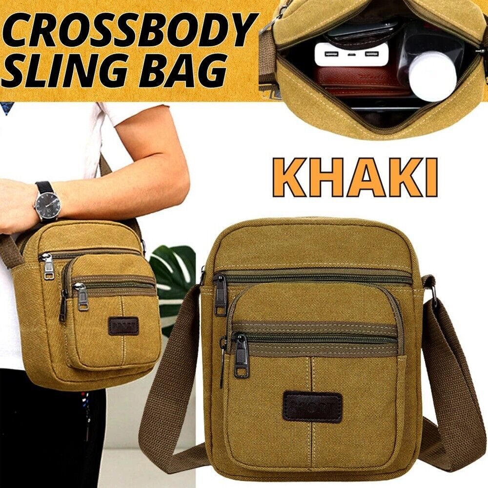 Men's Crossbody Messenger Bag Canvas Bags Casual Shoulder Satchel Handbag Pouch Image