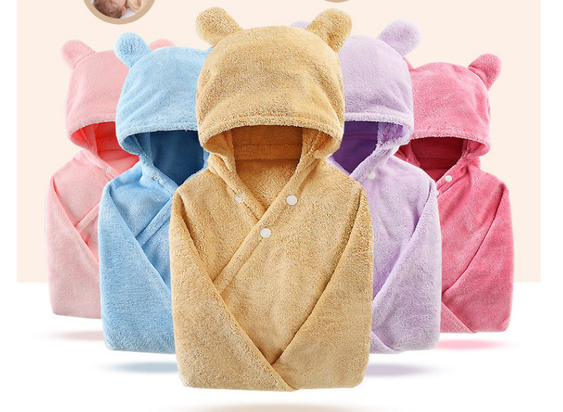 Cotton baby care hooded bath towel Image