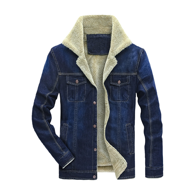 Men Brand Clothing Denim Jacket Fashion Mens Jeans Jacket Thick Warm Winter Outwear Male Cowboy Image