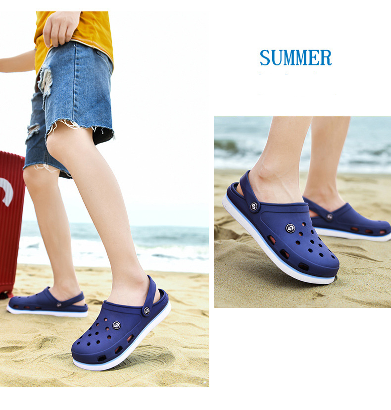 Summer Slippers Men's Hole Shoes Sandals Beach Shoes Image