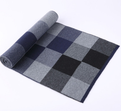 Men's scarf wool plaid scarf scarf winter scarf processing wholesale gift ladies knitting stitching Image