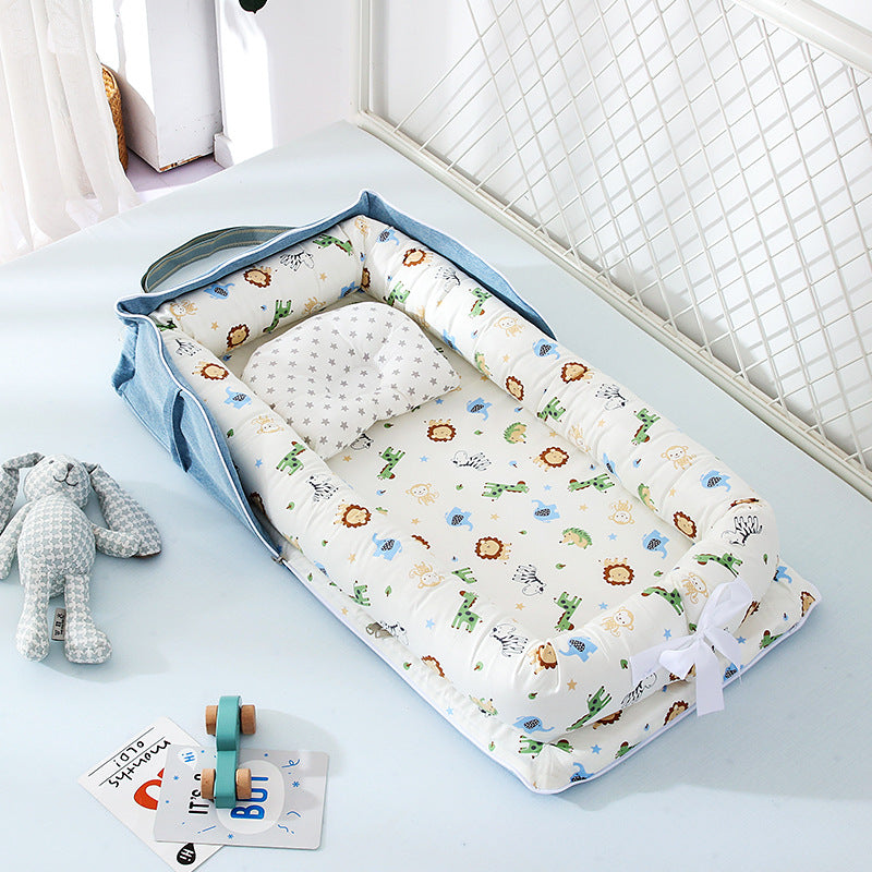 Baby Removable And Washable Bed Crib Portable Crib Travel Bed For Children Infant Kids Cotton Cradle Image