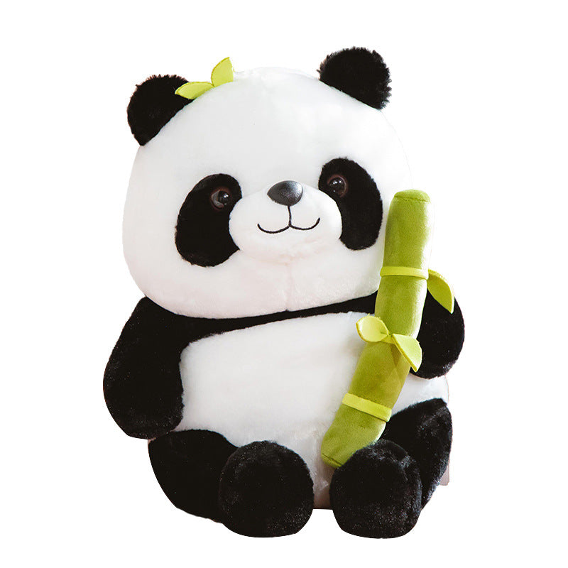 Simulated Bamboo Tube Flower Panda Pillow Image