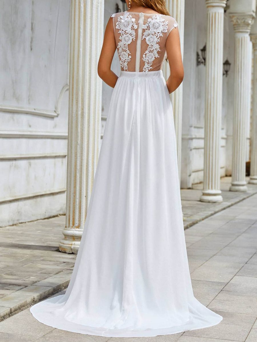 Chiffon Lace Trailing Wedding Large Swing Dress Image