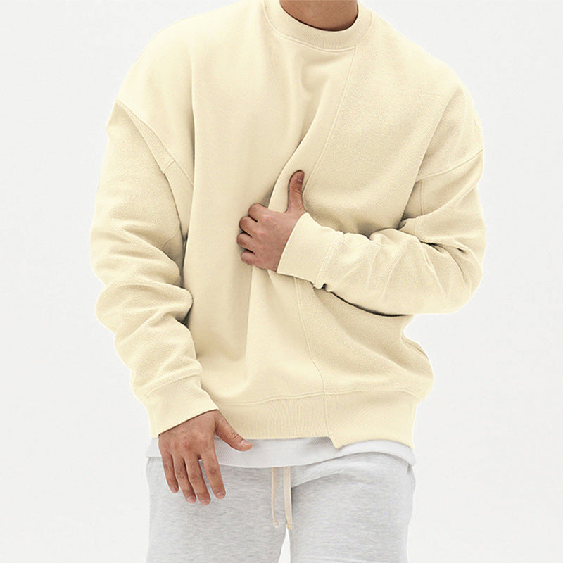 Pullover Round Neck Sweater Loose Men Clothes Image