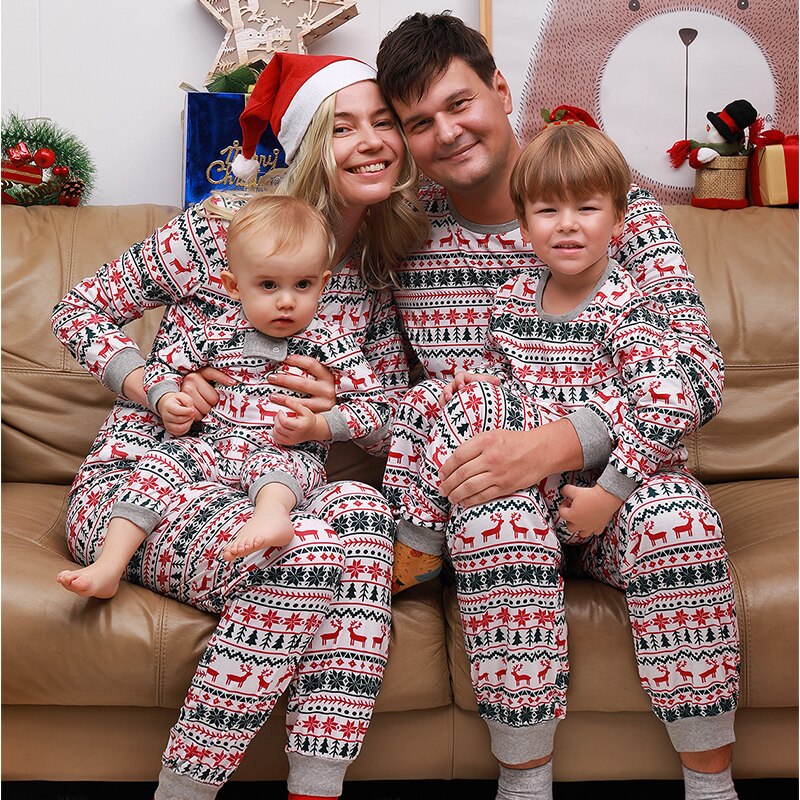 Christmas Pajamas Family Matching New Year Father Mother Kids Baby Look Clothes Set Dad Mom And Daughter Son Pyjamas Outfit Image