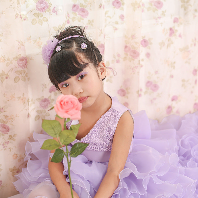 Trailing dress flower girl tuxedo small dress Image