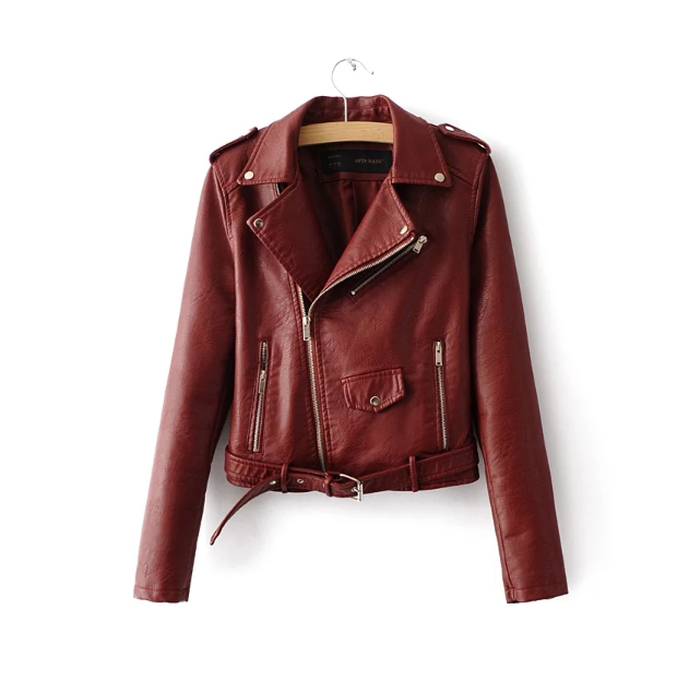 2021 autumn and winter women's clothing coat Korean version of the Korean version of women's leather jacket fashion women's clothing wholesale Image