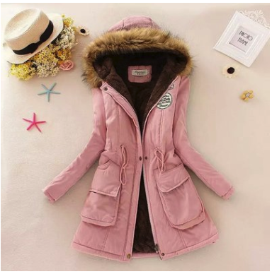 Thick Winter Jacket Women Large Size Long Section Hooded parka outerwear new fashion fur collar Slim padded cotton warm coat Image